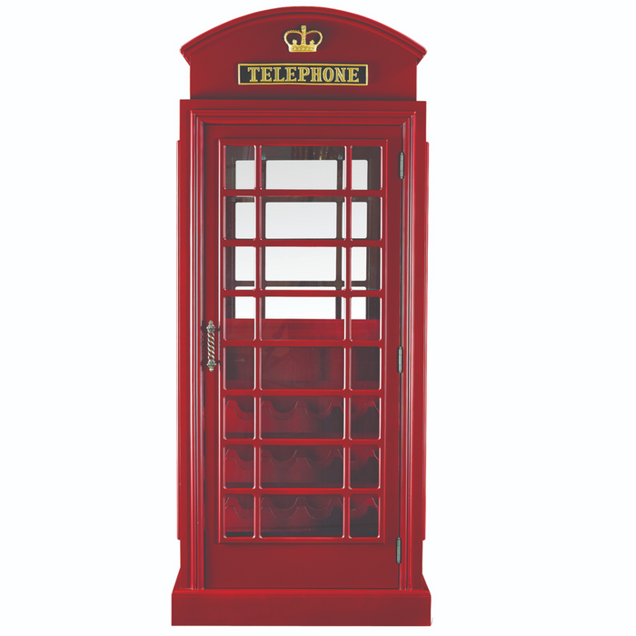 RAM Game Room Old English Telephone Booth Bar Cabinet - OEBRCB