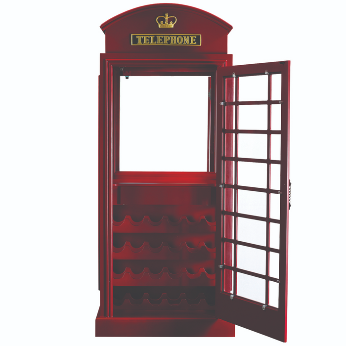 RAM Game Room Old English Telephone Booth Bar Cabinet - OEBRCB